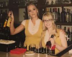 Kaley Cuoco consuming alcohol